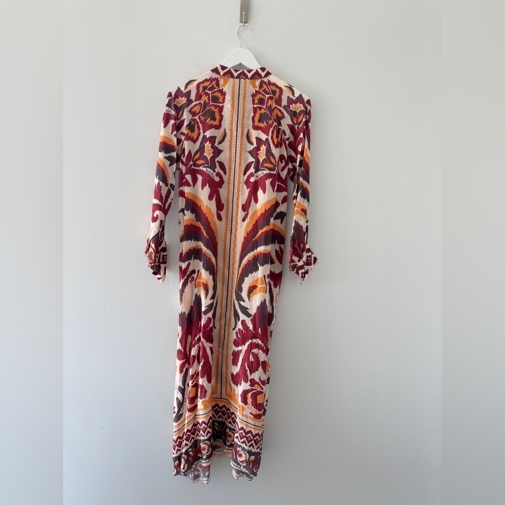 FARM RIO Cream Toucans Scarf Maxi Dress S - Picture 6 of 8